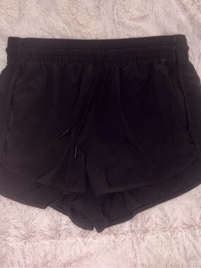 Women’s Athletic Shorts – Black Drawstring Performance Shorts